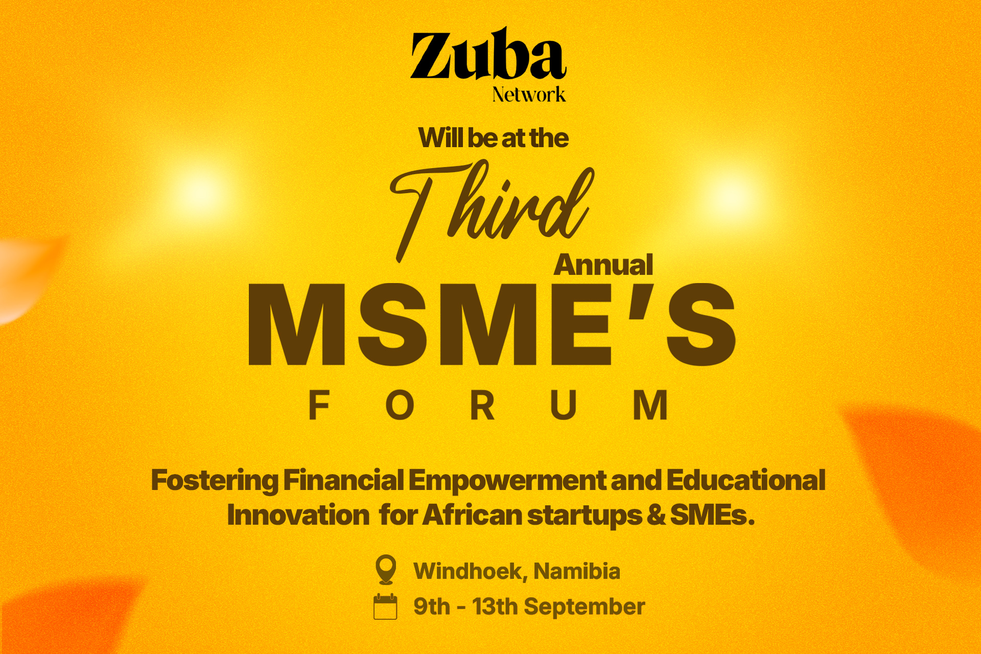 Zuba Network Will be In Namibia To Cover the 3rd Annual MSMEs Forum
